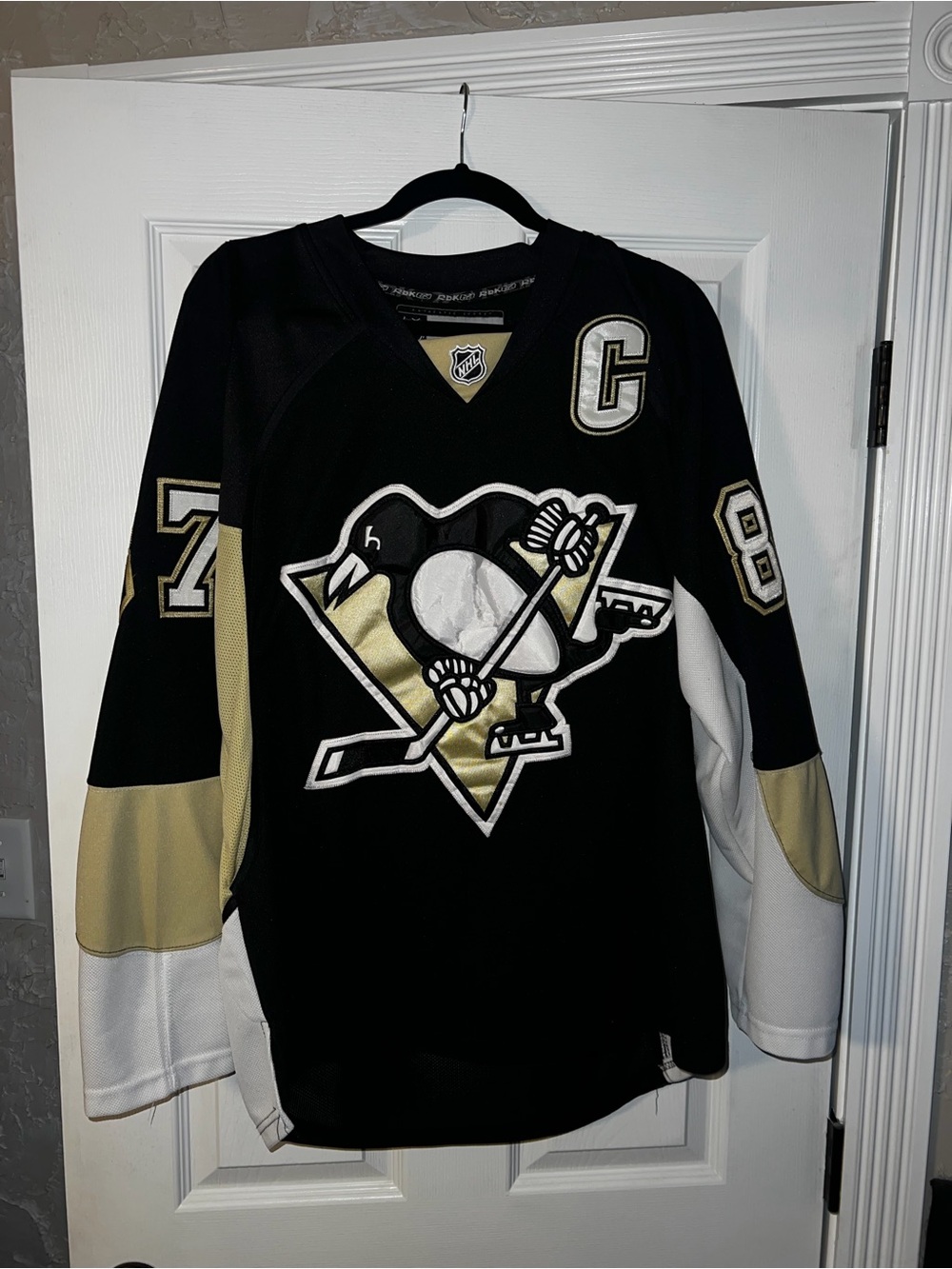 CCM Pittsburgh Penguins Black, Gold & White Hockey Jersey